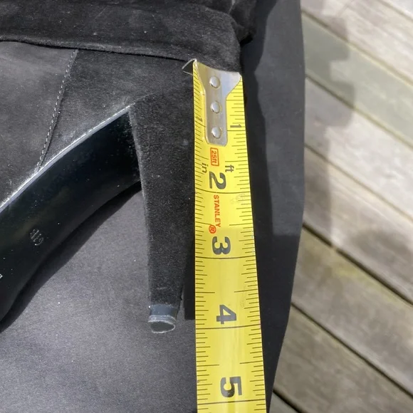 Black Suede OTK Heeled Boots - Picture 10 of 14